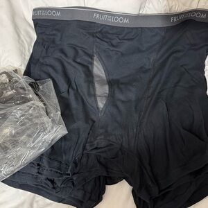 Fruit of the Loom Men's Black Boxer Briefs Bundle (Big & Tall)